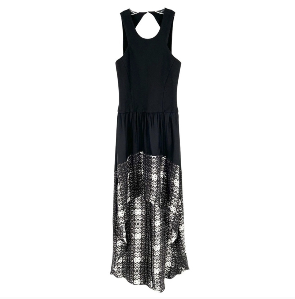 Barneys New York Black and White High-Low Hem Dress